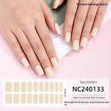 Semi-Cured Gel Nail Strips Minimal Solid Color Glossy Design (MOQ=3)