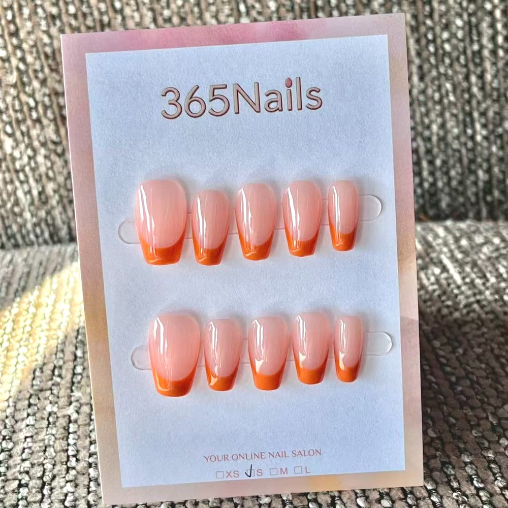 Handmade French patch manicure, multi-color and multi-reusable full coverage fake nail set
