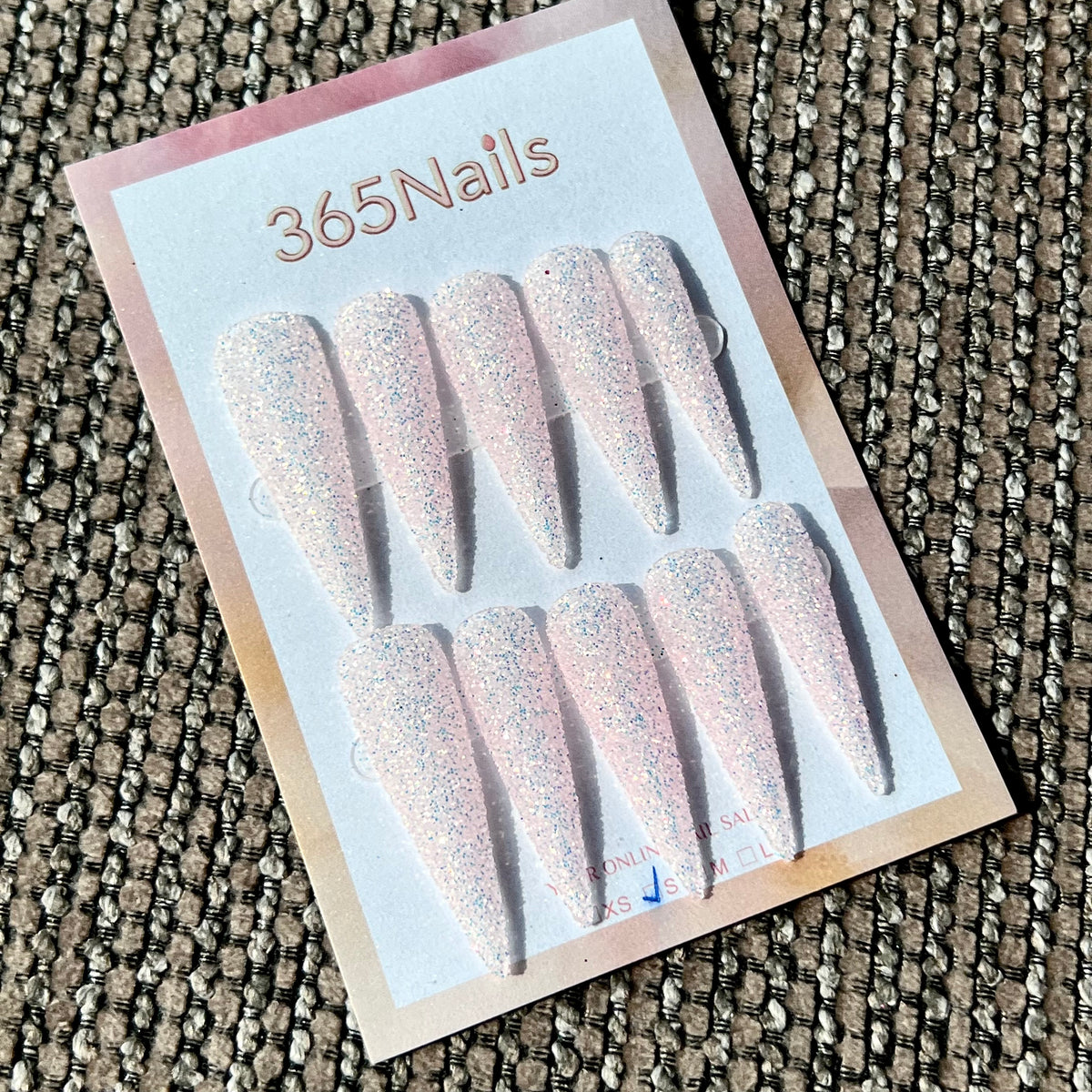 Pearl Veil - White Fine Glitter Stiletto Press-On Nails | Starry Glitter Series