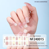 Semi-Cured Gel Nail Strips 3D Foil Gold Glossy Design (MOQ=3)