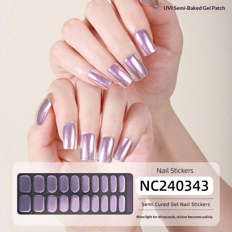 Semi-Cured Gel Nail Strips Aurora Chameleon Iridescent Glossy Set (MOQ=3)