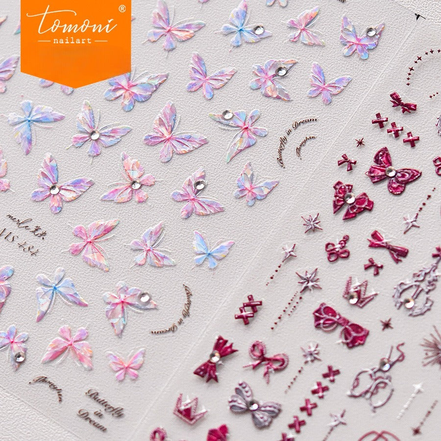 Crystal Diamond Butterfly – Holographic Nail Art Set