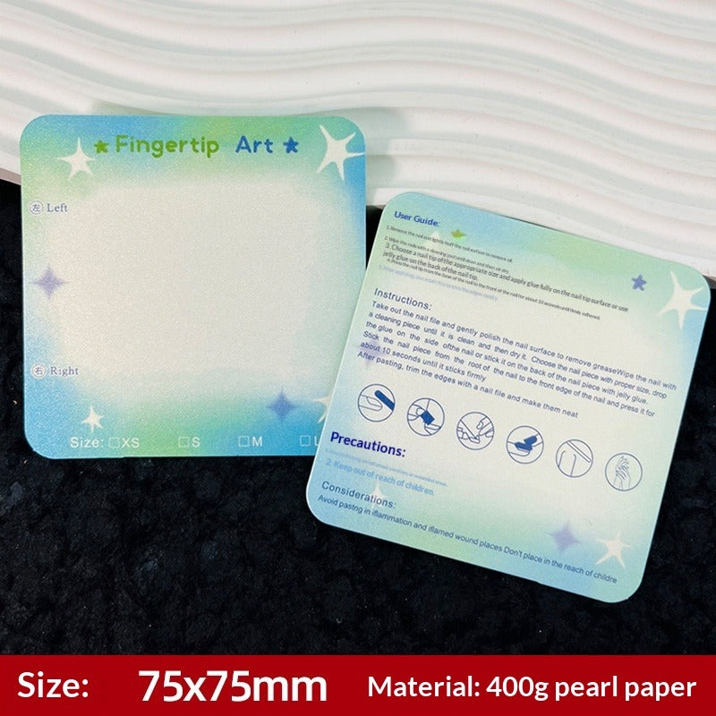 Gradient Pearl Butterfly Press On Nail Display Cards (MOQ=50)
