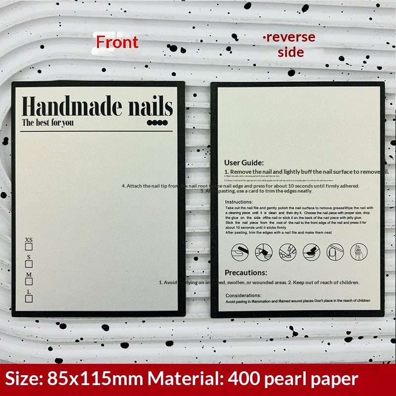 Pearl Finish Display Cards for Handmade Press On Nails (MOQ=50)