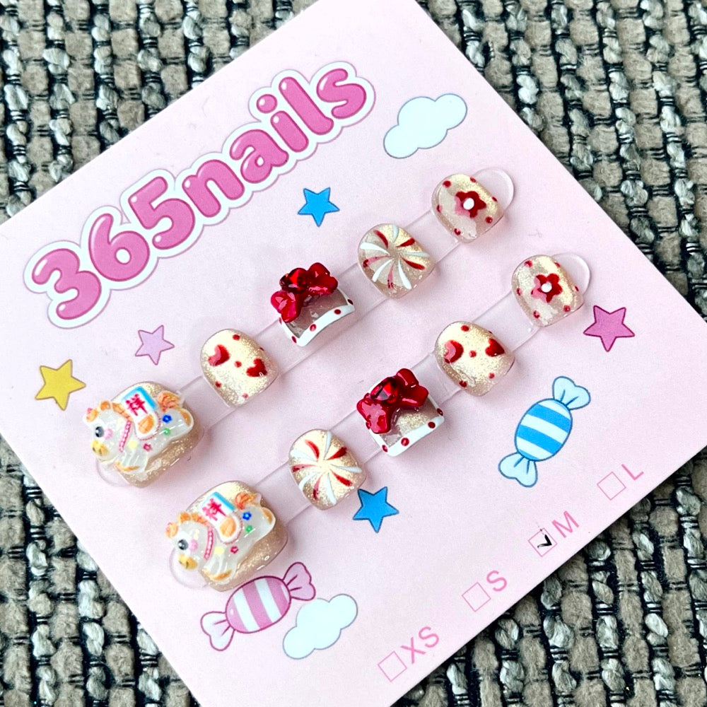 365nails: "Hello Kitty Candyland" – 3D Character Handcrafted Sweet Short Square Nails