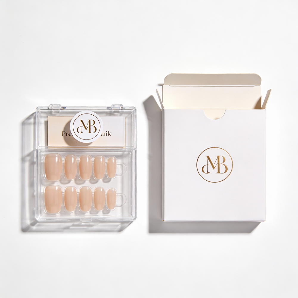 Private Label Packaging Customization for Press-On Nails | Sticker + In-Stock Plastic Box | Paper Box Color/Logo Custom