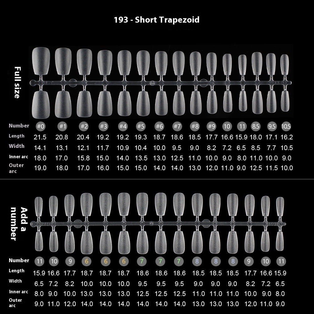 Nail Tips Transparent nail piece wholesale 30 pieces, full number, light and thin, full sticker, trapezoidal non-marking, wear-free patch, frosted nail piece