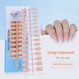 Nail Tips New  French press on nails 240 pieces boxed fake nail manicure work in progress matte full sticker French nail piece