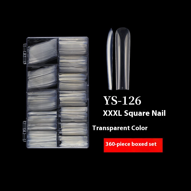 Nail Tips nail piece Square nail Transparent extended flat head Fake nail Nail art patch Full half sticker Dual-purpose nail art shop special