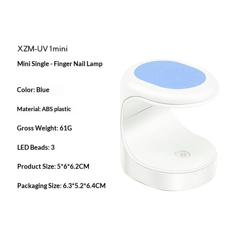 "Mini C-Shape Single Finger UV/LED Nail Lamp" - Fast Curing Press-On Tool
