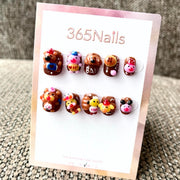 365nails: "Cozy Critter Cafe" – 3D Cartoon Character Handmade Short Square Nails