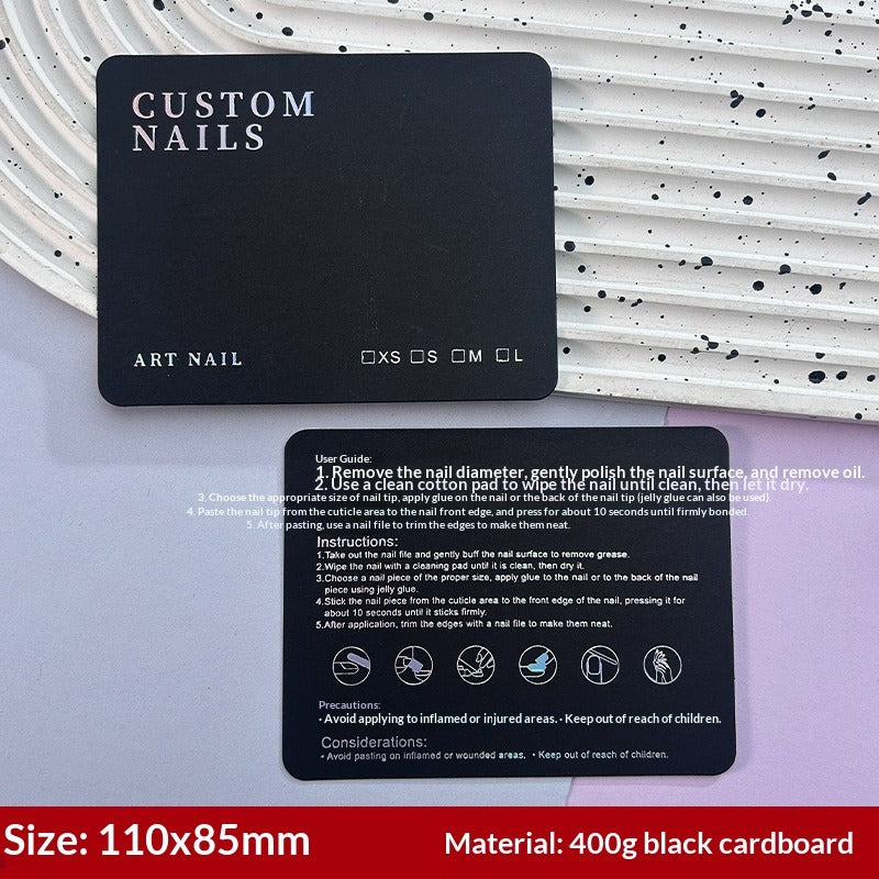 Horizontal Textured Press On Nail Display Cards (MOQ=50)