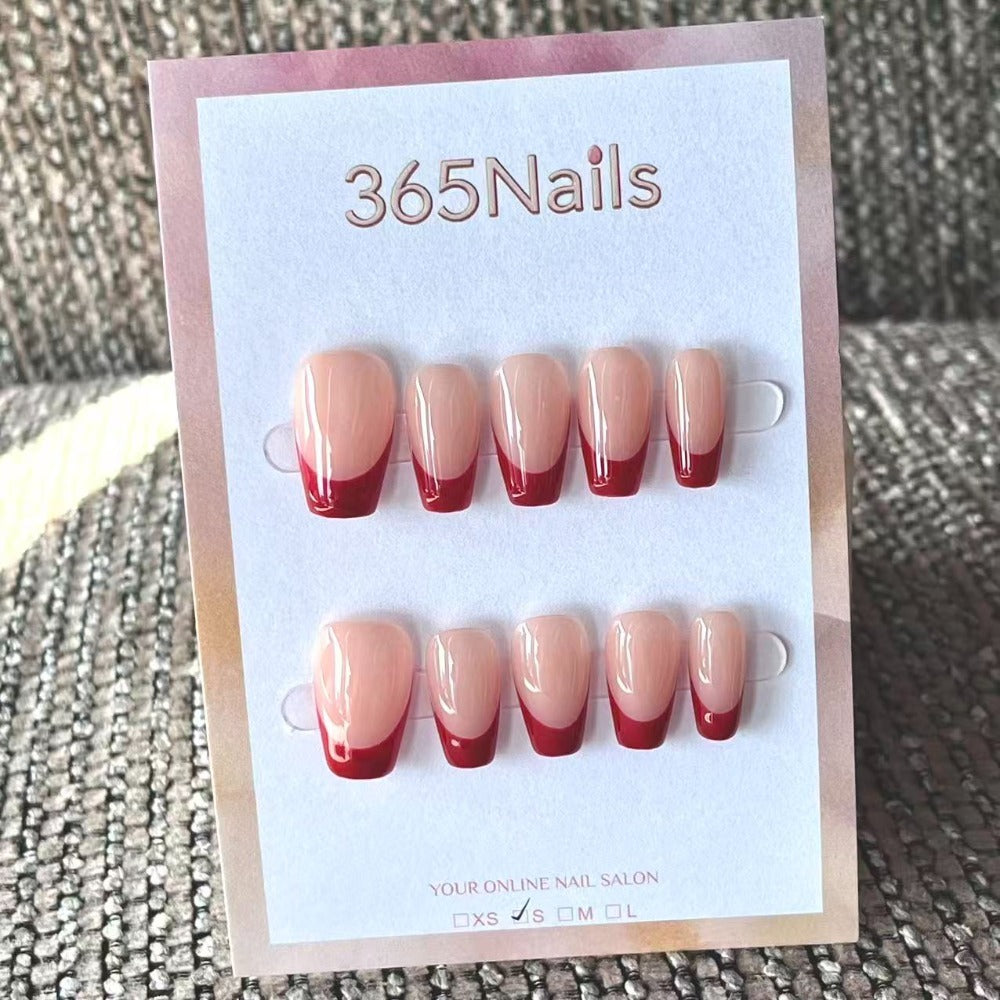 Handmade French patch manicure, multi-color and multi-reusable full coverage fake nail set