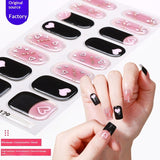 Semi-Cured Gel Nail Strips 3D Foil Heart Glossy Design (MOQ=3)