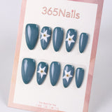 365Nails Teal Star Charm Almond Tips