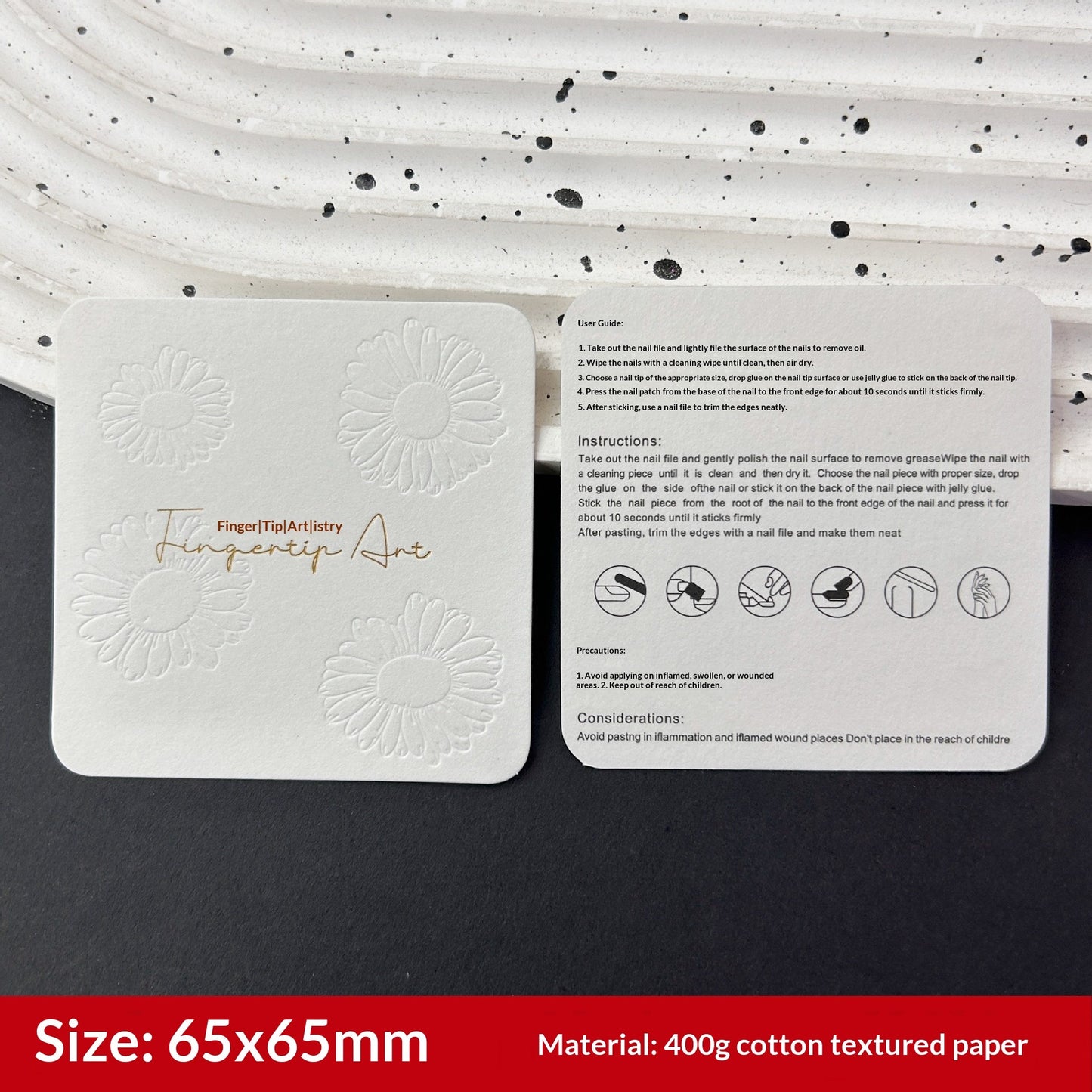 Embossed Gold Foil Display Cards for Press On Nails (MOQ=50)