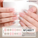 Semi-Cured Gel Nail Strips French Gradient Soft Glossy Design (MOQ=3)
