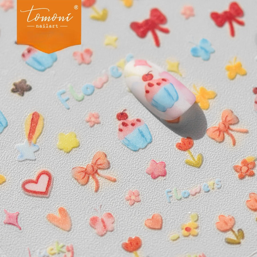 Pastel Party Mix – Cute Dessert & Bow Nail Art Set