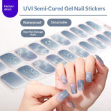 Semi-Cured Gel Nail Strips Laser Foil Ultra-Sparkle Shimmer Glossy Set (MOQ=3)