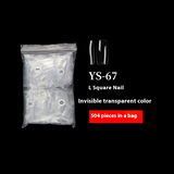 Nail Tips nail piece Square nail Transparent extended flat head Fake nail Nail art patch Full half sticker Dual-purpose nail art shop special