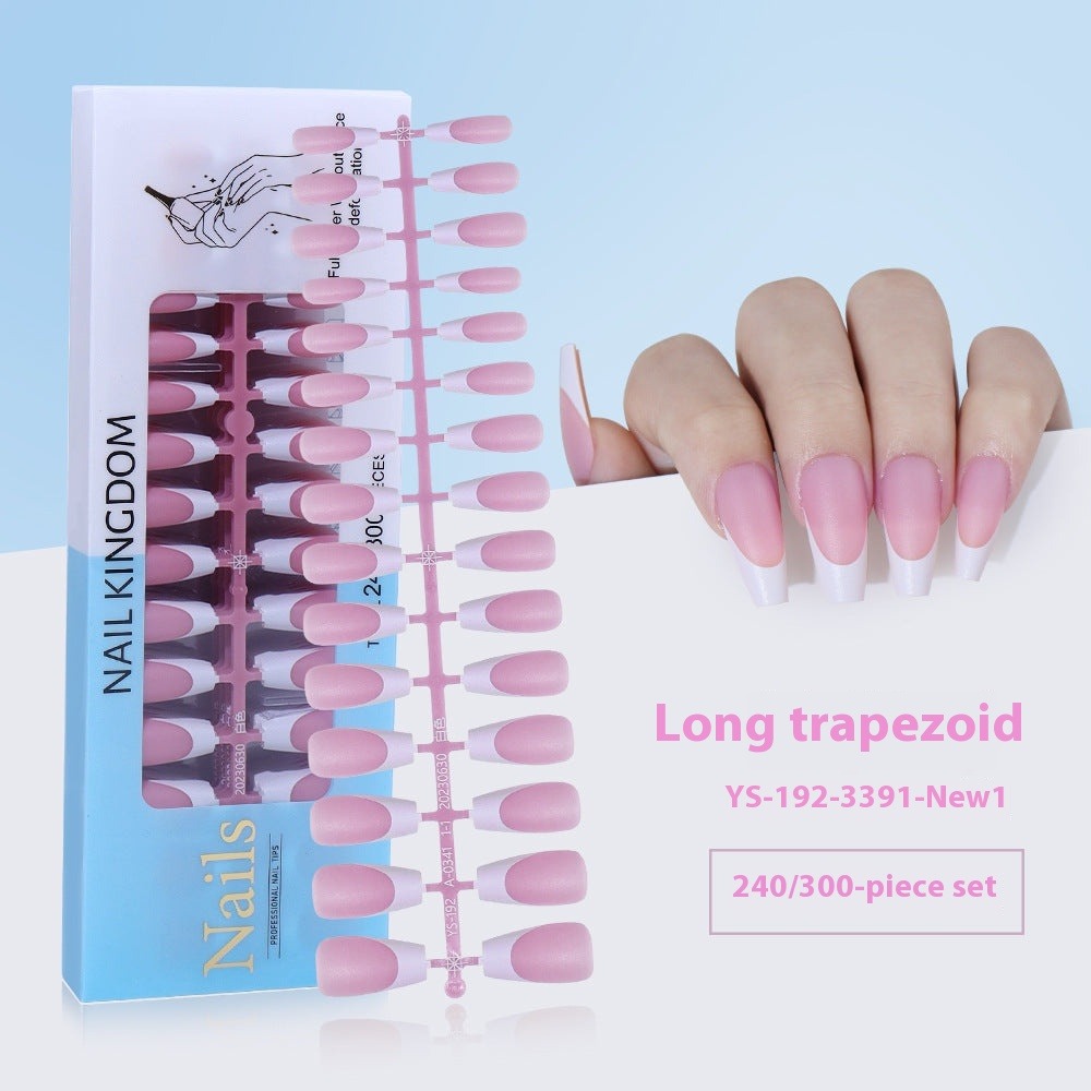 Nail Tips New  French press on nails 240 pieces boxed fake nail manicure work in progress matte full sticker French nail piece