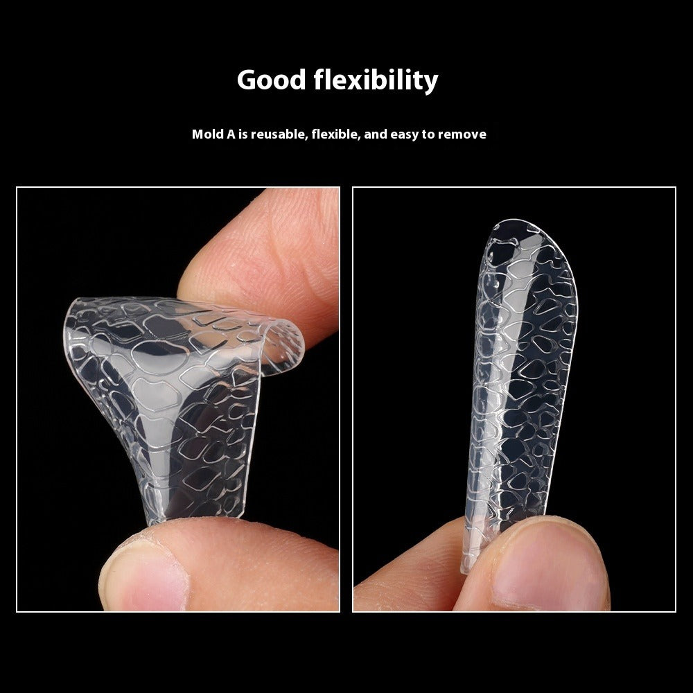 Nail Tips New nail mold 3D three-dimensional 120 pieces boxed nail art extension paper-free fast transparent crystal nail film wholesale