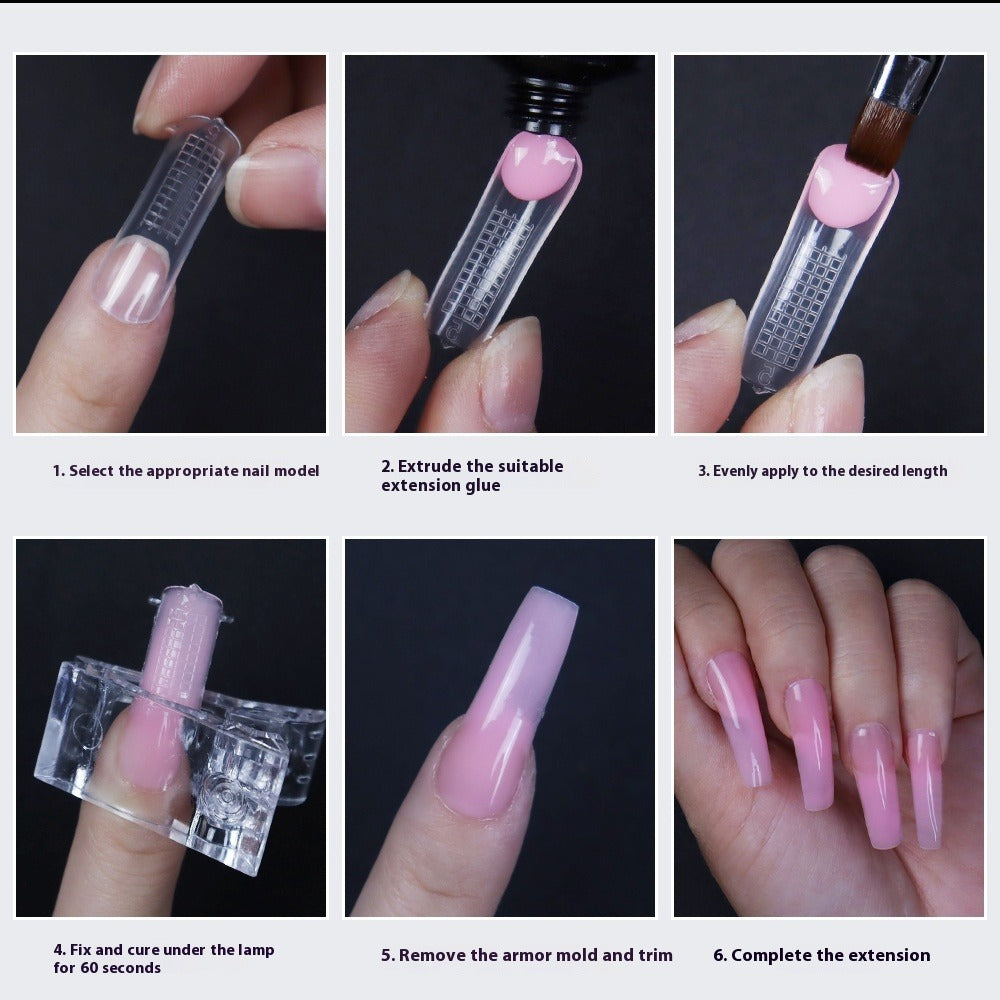 Nail Tips Popular transparent nail mold 120 pieces boxed with graduated crystal extension nail plate  fast phototherapy extension nail mold