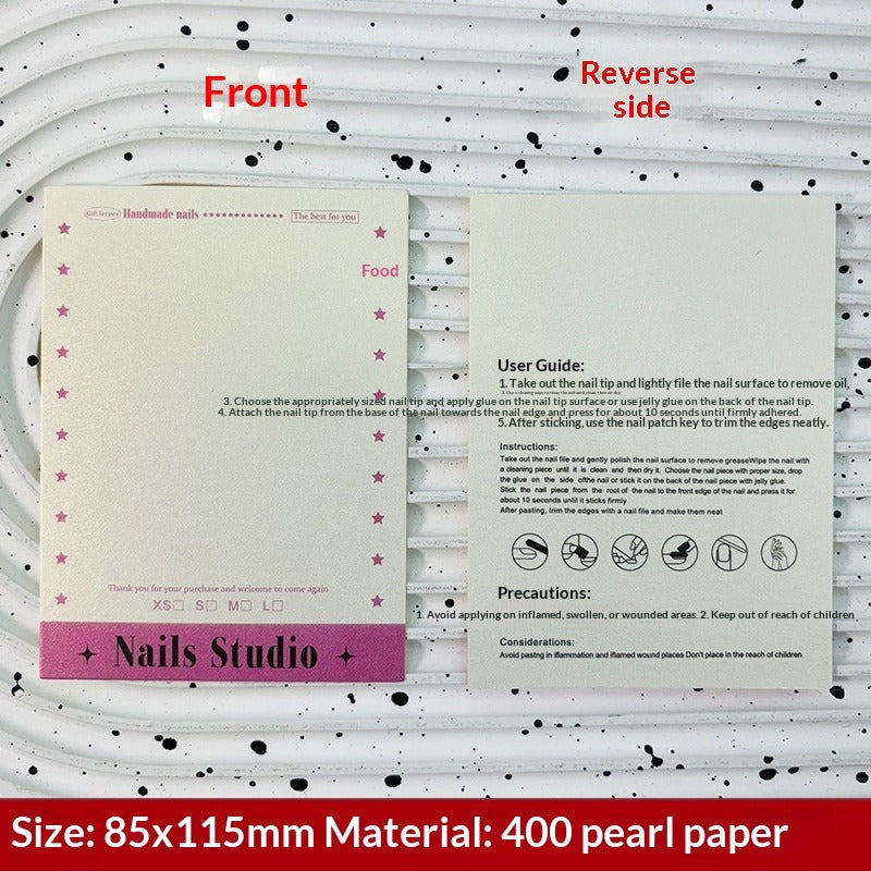 珍珠光澤手工製穿戴甲展示卡 (MOQ=50)
