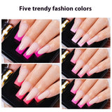 Nail Tips Press on nails French five-color finished product Naked fake nails Traceless advanced simple removable prefabricated nail art wholesale
