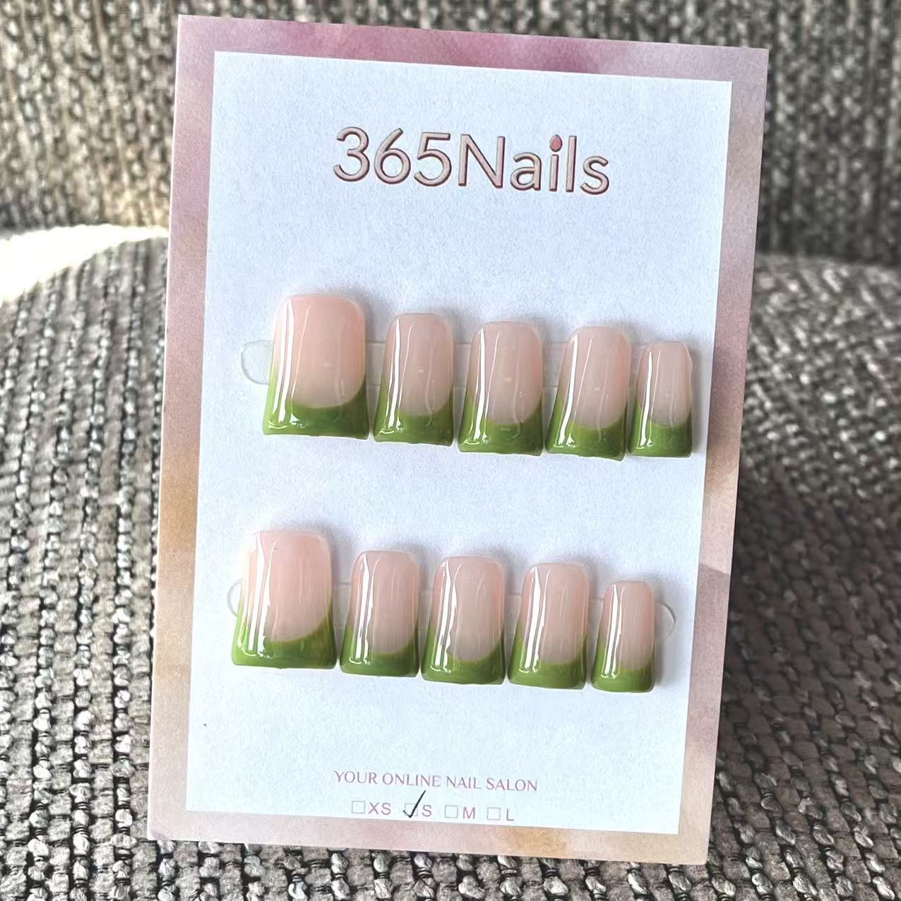 Handmade French patch manicure, multi-color and multi-reusable full coverage fake nail set