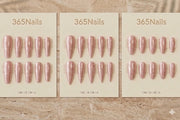 "Sparkling Soft Pink" - Glitter Handmade Nails (3 Shapes Available)