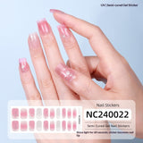 Semi-Cured Gel Nail Strips Soft Pink Gradient Glossy Natural Everyday Wear Set (MOQ=3)