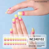 Semi-Cured Gel Nail Strips Gradient French Pastel Glossy Design (MOQ=3)