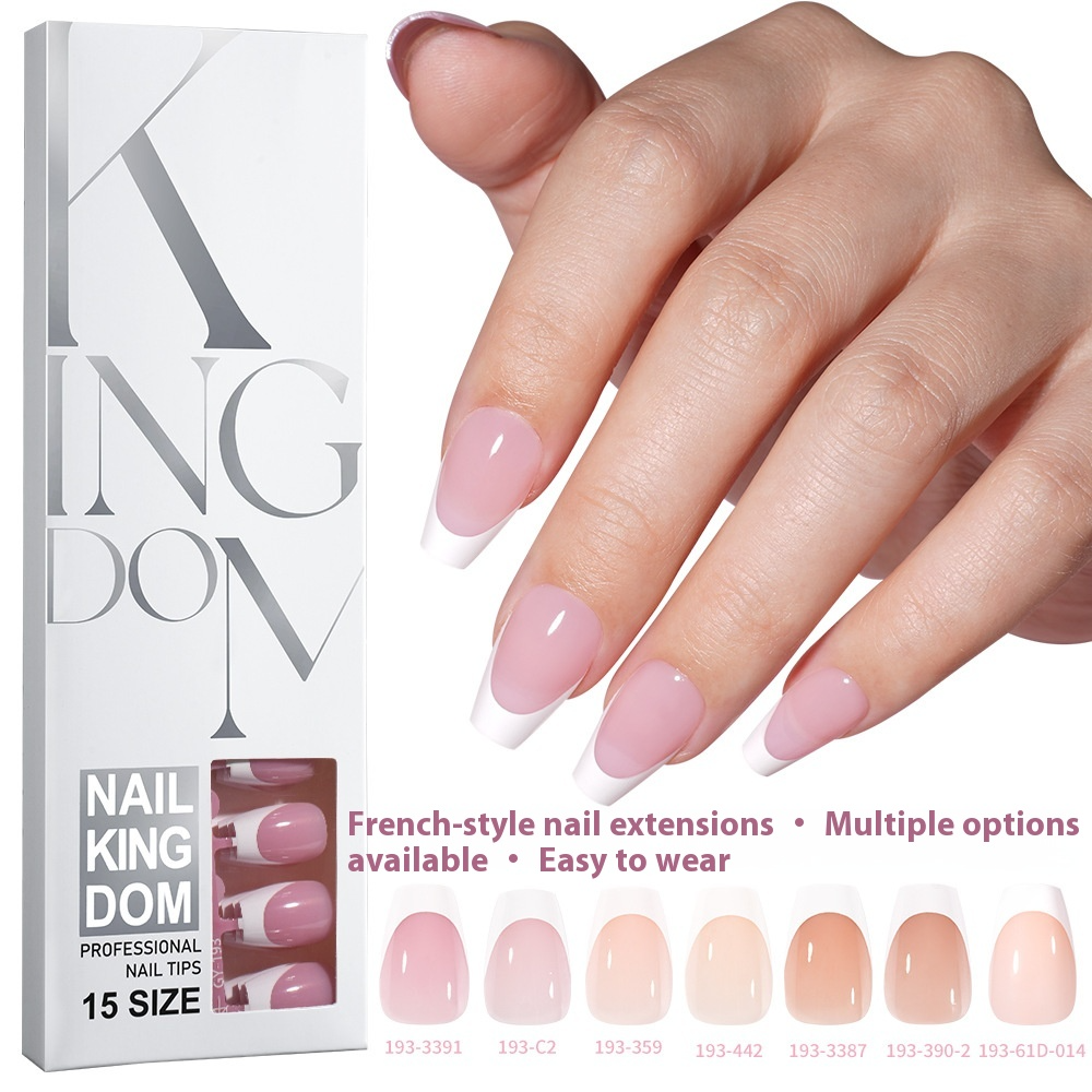 Hot-selling French-style armor, simple spray oil-shiny patch manicure removable trapezoidal nail piece 120 pieces in a box