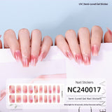 Semi-Cured Gel Nail Strips Soft Pink Gradient Glossy Natural Everyday Wear Set (MOQ=3)
