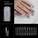Nail Tips nail piece semi-matte 504 pieces boxed trapezoidal almond fake nail patch transparent and seamless nail art