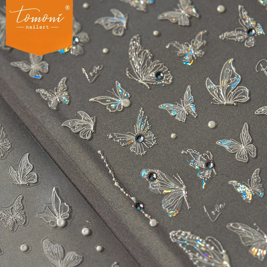 Crystal Lace Butterfly – Bridal Nail Art Stickers