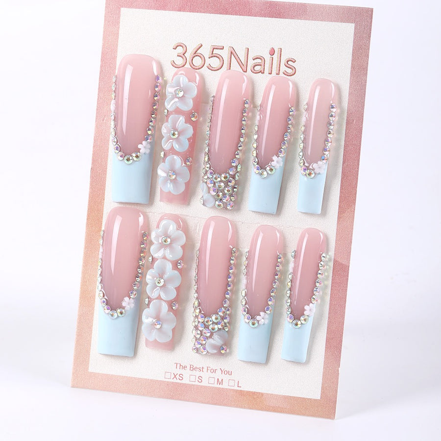 크리스탈 블룸 시리즈 프레스온 네일 ( MOQ=5pcs )