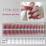 French press on nails 24 pieces Boxed detachable finished product Wearable prefabricated fake nail patch Solid color manicure