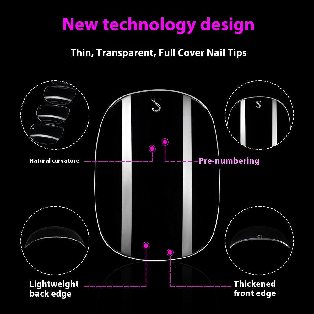 Clear Round Press On Nail Tip Set (MOQ=3)