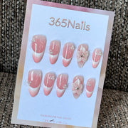 Rose Milk Pearl - Pink 3D French Press-On Nails