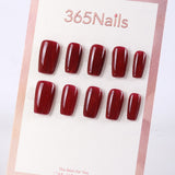 365nails wine-red glossy short square press-onsSold in packs of 5. Minimum order: 1 pack (5 pcs). Quantity = number of packs. Qty 1 = 5 pcs