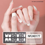 Semi-Cured Gel Nail Strips French Gradient Soft Glossy Design (MOQ=3)