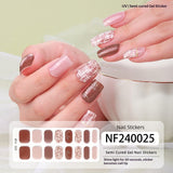 Semi-Cured Gel Nail Strips 3D Foil Gold Glossy Design (MOQ=3)