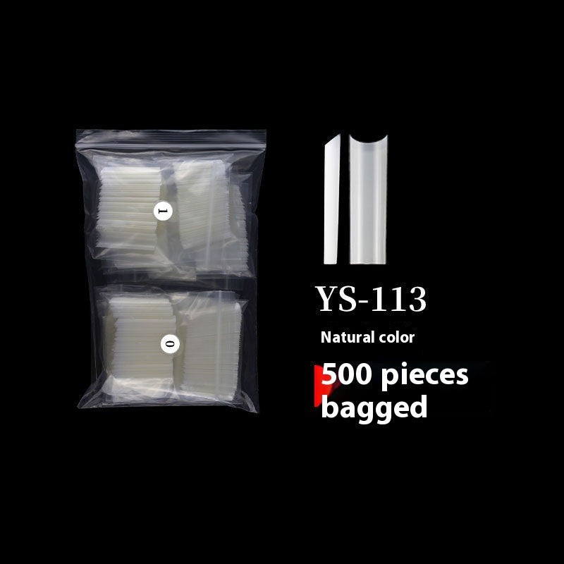 Nail Tips Nail plate semi-sticker, light sticker, lengthened XXXL water pipe nail NO C arc, light French manicure, transparent fake nail