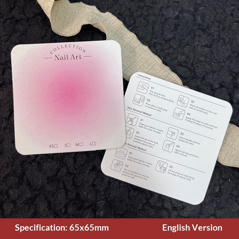 Embossed Cotton Paper Display Cards for Press On Nails (MOQ=50)