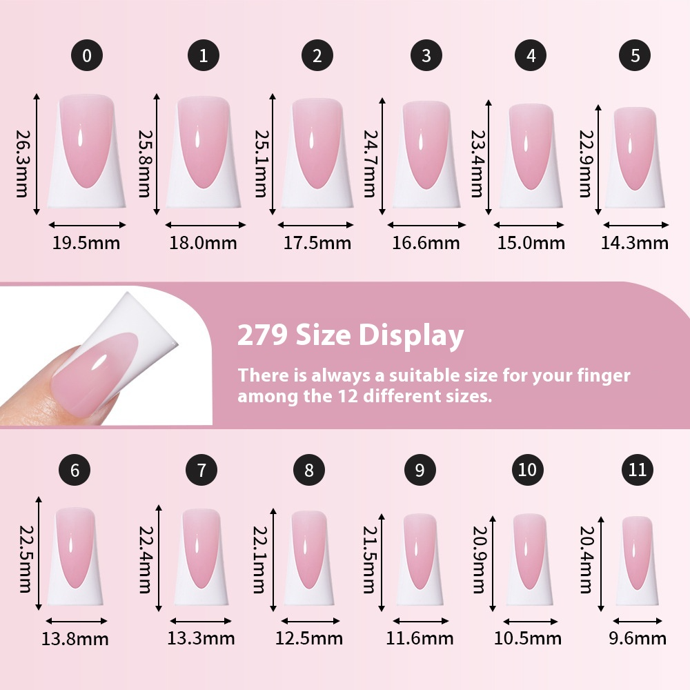 Nail Tips French Duckbill Shape Nail press on nails Piece Traceless Oil Spray Finished Product Removable False Nail Glossy Prefabricated Nude Nail Art
