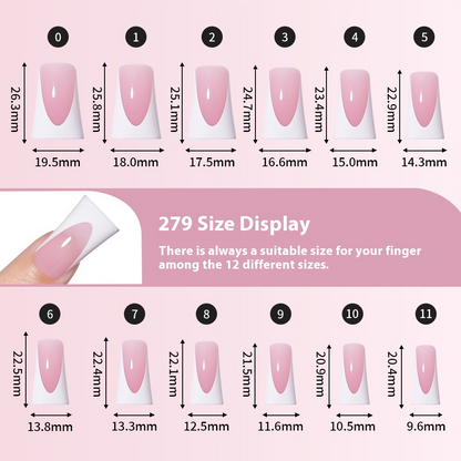 Nail Tips French Duckbill Shape Nail press on nails Piece Traceless Oil Spray Finished Product Removable False Nail Glossy Prefabricated Nude Nail Art