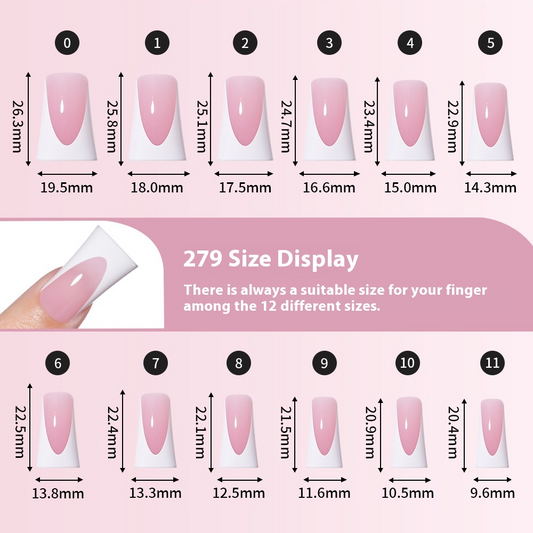 Nail Tips French Duckbill Shape Nail press on nails Piece Traceless Oil Spray Finished Product Removable False Nail Glossy Prefabricated Nude Nail Art