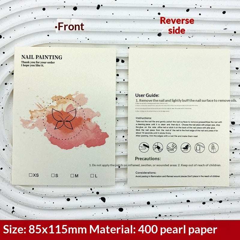 珍珠光澤手工製穿戴甲展示卡 (MOQ=50)